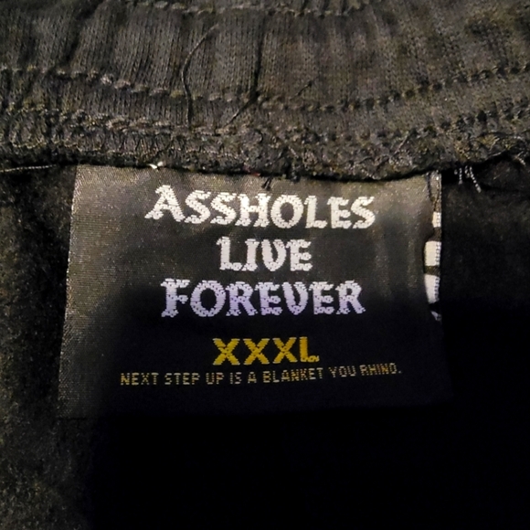 NWOT Black Assholes Live Forever Sweatpants Jogger Casual ALF Size 3XL Unisex - Picture 6 of 7